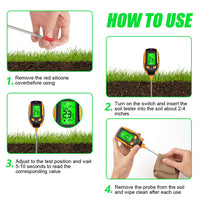 1 x RAW Customer Returns flintronic 4 in 1 Soil Tester Soil pH Meter Soil Moisture pH Tester Sunlight Light Moisture Meter for Plant Soil Garden Farm Lawn Vegetable Garden - RRP €17.49