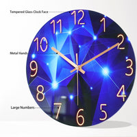 1 x RAW Customer Returns Vihimi 30cm Silent Wall Clock, Modern Clock with Rimless Glass Dial, Fashion Quartz Clock, Easy to Read Battery Operated Round Clock for Living Room, Kitchen, Bedroom, Office Starry Sky  - RRP €32.25