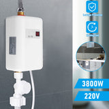 1 x RAW Customer Returns Mini Electric Instantaneous Water Heater, 220V 3800W Electric Water Heater with Digital Screen, Tankless Instantaneous Water Heater for Bathroom, Kitchen, Washing Red Black  - RRP €80.99