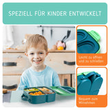 2 x RAW Customer Returns JOOKI Lunch Box with Compartments for Kids - BPA Free, Divided, 1400ml, Easy to Clean, Ideal Lunch Box for School, Travel, Kindergarten Green  - RRP €40.12