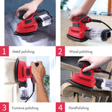 1 x RAW Customer Returns Sander 130W 14000RPM delta sander multi-sander with 20 sandpaper, 1 dust box, 1 vacuum connection, for polishing walls, wood, paint, furniture, metal, cement - RRP €30.23