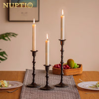 1 x Brand New Nuptio Black Candle Holders Tall Matte Candle Holders Bulk Tapered Candle Holders 10 Sets 30 Pieces Metal Decorative Candlestick Centerpiece for Party Fireplace Mantle Halloween Home Decor - RRP €20.4