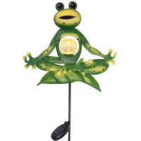 1 x RAW Customer Returns TERESA S COLLECTIONS Garden decoration for outside, solar lamps for outside garden figure frog yoga metal solar path light weatherproof plug-in lights with ground spike, Mother s Day gifts for mom - RRP €25.2