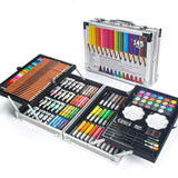 1 x RAW Customer Returns MIAOKE 145 Piece Painting Set, Painting Box, Deluxe Mega Aluminum Box Drawing Kit with Colored Pencils, Markers, Acrylic Paints, Wax Crayons, HB Pens, Watercolor Cake, Brushes, 18 Sheet Sketch Pad - RRP €43.56