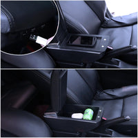 1 x RAW Customer Returns YJYWZH for Astra H armrest center console storage box double layer with cup holder - RRP €60.19