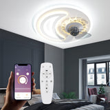 1 x RAW Customer Returns WAYRANK LED ceiling fan with lighting, 65W dimmable LED ceiling lamp fan with APP control and remote control for bedroom living room, 47CM - RRP €108.19