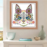 1 x RAW Customer Returns Cukol Cross Stitch Embroidery Kits Pre-Printed Set Adults, Cat Embroidery Templates Embroidery Pictures Pre-Printed Cross Stitch Embroidery Kit for Embroidery Starter Set for Adults Children Beginners, Cross Stitch Kit - RRP €17.3