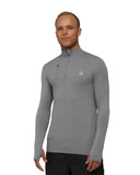 1 x RAW Customer Returns DANISH ENDURANCE Long Sleeve Sports T-Shirt, Ideal for Running and Outdoors, with Zip and Reflective Details, for Men, M lange Grey, XL - RRP €32.95