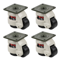 1 x RAW Customer Returns CPROSP leveling casters 750kg, 4x 60f heavy duty casters height adjustable, leveling roller with plate, load roller made of aluminum alloy, leveling casters heavy duty for work table - RRP €43.39