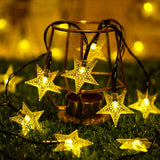 11 x RAW Customer Returns Solar String Lights, 12M 100 LED Star Solar Lights Outdoor Solar String Lights 8 Modes IP65 Waterproof Decoration Lights for Garden Party Christmas Halloween Yard Warm White  - RRP €138.05