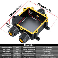 1 x RAW Customer Returns PEBA Waterproof junction box underground cable cable connector IP68 distribution box socket outside distributor 4mm-14mm cable for outside garden outdoor waterproof connector box 3-way sockets black - RRP €37.2