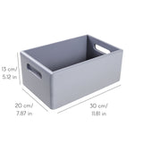 1 x Brand New Creative Deco Grey Wooden Box Fruit Box Basket 30x20x13cm -1cm with handles without lid Wooden box Easter decoration For documents valuables toys tools - RRP €23.27