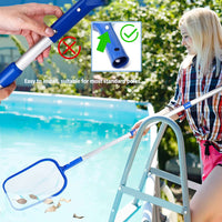 1 x RAW Customer Returns Pool net, leaf net pool, pool net, pond net with telescopic pole, bottom net pool, pool net set, net pond fine mesh, pool deep net, pool cleaning for swimming pool, aquarium, spa - RRP €22.54