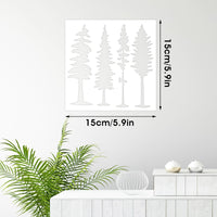 5 x Brand New Pack of 8 pine tree stencils, painting stencils, reusable template, painting stencils, pine tree stencils for painting on wood, holiday, DIY, wall, floor, decoration, 15 x 15 cm - RRP €30.0