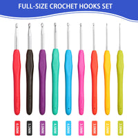 2 x Brand New JOZEA Crochet Sets, Cylindrical Shape Crochet Hooks Set, Colorful Ergonomic Handles Crochet Hooks, Accessory Kit Crochet Hooks, with Portable Organizer Bag, Pink Maple Leaf - RRP €40.8