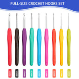 2 x Brand New JOZEA Crochet Sets, Cylindrical Shape Crochet Hooks Set, Colorful Ergonomic Handles Crochet Hooks, Accessory Kit Crochet Hooks, with Portable Organizer Bag, Pink Maple Leaf - RRP €40.8