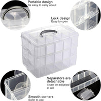 1 x RAW Customer Returns SENENQU Large sorting boxes for small parts, 30 compartments stackable sorting box, transparent plastic storage box for toys, jewelry, cosmetics accessories - 32x19x24CM - RRP €22.18