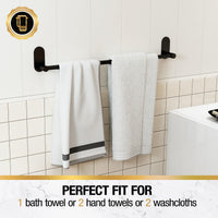 1 x RAW Customer Returns HITSLAM towel holder bathroom without drilling black matt 60 cm, bathroom towel holder stainless steel SUS304 towel rail, modern home decoration bath towel holder towel holder self-adhesive - RRP €18.14