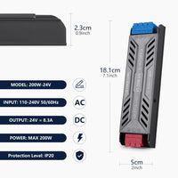 1 x RAW Customer Returns SUCIKORIO LED transformer 24V 200W LED transformer AC 230V to DC 24 Volt 8.3A ultra thin constant voltage LED driver power supply 24V switching low-voltage transformer for LED lamps, LED strips - RRP €19.2