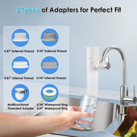 1 x RAW Customer Returns Vortopt Water Filter Tap, NSF Certified Tap Filter, Tap Water Filter, Reduces Lead, Fluoride and Chlorine - Suitable for Standard Taps, T1 2 Filters Included  - RRP €35.4