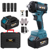 1 x RAW Customer Returns Mowis Cordless Impact Wrench 550Nm Brushless Impact Wrench, 21V 4000mAh Battery, 3600 IPM Impact Frequency, 4 Socket Wrench Set Tool Case - RRP €89.99