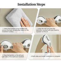 1 x RAW Customer Returns 2 pieces shower handles for seniors, 16in grab bar with suction cup, bathtub handle without drilling, handgrip shower for bathroom toilet for children, restricted persons, elderly people - RRP €46.38