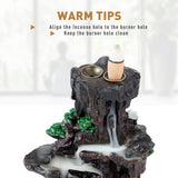 1 x RAW Customer Returns Ronlap Double-Sided Mountain Waterfall Incense Resin Backflow Incense Holder Aromatherapy Smoke Fountain with 120 Upgraded Incense Cones 30 Incense Sticks - RRP €20.78