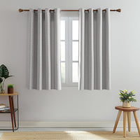 1 x Brand New TOPICK Curtain with Eyelets Blackout Curtains Solid Color For Living Room Bedroom 2 Pieces Gray 130Wx145H cm  - RRP €49.99