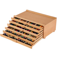 1 x RAW Customer Returns VISWIN 6-Drawer Wooden Artist Supply Storage Box with Removable Dividers, Premium Beech Wood Art Storage Box, Portable Organizer Box for Paints, Pens, Brushes and Art Supplies - RRP €62.27