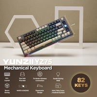 1 x RAW Customer Returns YUNZII YZ75 75 Hot Swappable Wireless Gaming Mechanical Keyboard, RGB Backlight, BT5.0 2.4G USB-C, Double Shot PBT Keycaps for Linux Win Mac Gateron G Pro Yellow, Black  - RRP €100.85