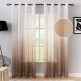 1 x RAW Customer Returns MIULEE Curtains Transparent Curtains Gradient Linen Sheer Set of 2 Voile Curtains with Eyelets Decorative Curtain Window Curtain for Bedroom and Living Room 175 x 140cm H x W White Blue - RRP €24.58