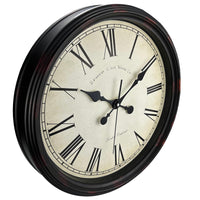 1 x RAW Customer Returns DIYZON Round Classic Wall Clock, Silent Non Ticking, 40cm Extra Large High Quality Quartz Vintage Clock, Rome Retro Decorative Clock, Battery Operated, Easy to Read for Home, Kitchen, Living Room - RRP €35.99