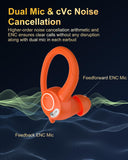 1 x RAW Customer Returns Bluetooth Headphones Sport, in Ear Headphones Wireless Bluetooth 5.3 with HD Mic, Outstanding Sound, 40 Hours Playtime, Comfort Fit, Dual LED Display, IP7 Waterproof Earbuds with Ear Hooks, Orange - RRP €22.61