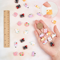 1 x Brand New SUNNYCLUE 100 Pcs 10 Styles School Cabochons Resin Slime Charms Back to School Supplies Pencil Eraser Blackboard Ruler 3D Cabochons for Embellishments Flat Back Scrapbooking Deco Hair Clips - RRP €19.2