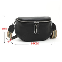 1 x RAW Customer Returns Atgbiem black crossbody bag women s wide strap leather chest bag women s shoulder bag women s bum bag women s stylish elegant handbag - RRP €27.22