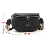 1 x RAW Customer Returns Atgbiem black crossbody bag women s wide strap leather chest bag women s shoulder bag women s bum bag women s stylish elegant handbag - RRP €27.22