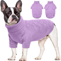 1 x Brand New Kuoser Pet Dog Sweater, Warm Winter Vest for Small Medium Dogs Puppies, Turtleneck Sweater for Cold Weather Dog Sweatshirt, Sizes XS-XXL - RRP €18.0