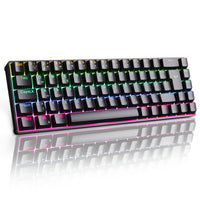 1 x RAW Customer Returns RK68 Mechanical Gaming Keyboard, Wireless Wired Mechanical Keyboard 65 , RGB 68 Keys Bluetooth Keyboard, Hot-Swappable Keyboard for Win Mac, Blue Switch, White QWERTZ  - RRP €59.48