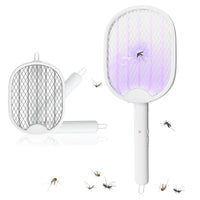 1 x RAW Customer Returns Electric Mosquito Racket, Electric Fly Swatter, 2 in 1 Electric Fly Swatter with 3-Layer Dense Mesh for Internal and External Pest Control - RRP €16.54