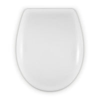 1 x RAW Customer Returns UNIVERSAL O SHAPE TOILET COVER ADJUSTABLE HINGE EASY INSTALLATION AND CLEANING VERY RESISTANT TOILET SEAT WHITE 43 x 36 x 5.5cm - RRP €48.43