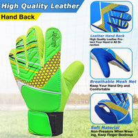 1 x RAW Customer Returns Jalunth Goalkeeper Gloves Kids Boys Girls Junior Soccer Gloves Football Gloves Training Gloves Goalkeeper Soccer Football Gloves with Non-Slip Latex Palm - RRP €16.13