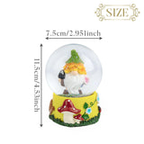 3 x Brand New Valery Madelyn garden gnomes snow globe made of glass for decoration summer autumn, GNOME statue for table decoration, decoration indoor party living room, gifts for autumn decoration, yellow green, 11.5 cm - RRP €28.14