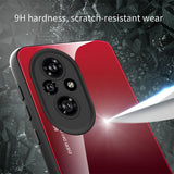 1 x RAW Customer Returns SEAHAI Case for Honor 200 Pro 5G, Ultra Thin Tempered Glass Back Soft Silicone TPU Frame Phone Case Gradient Color Case Shockproof Protective Case, Elegant Red - RRP €21.6