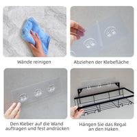 6 x Brand New imtfzct Shower Shelf Without Drilling, 3 Pieces Bathroom Organizer SUS304 Stainless Steel Black Bathroom Shelf with 3 Adhesive and 2 Screw Set Bathroom Shelf Shower Basket Shower Shelf for Shampoo and Shower Gel - RRP €122.4