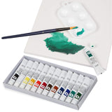 1 x RAW Customer Returns Falling in Art Beechwood Table Easel Set with 12 Tubes of Acrylic Paints, Canvas Panels, Brushes, Palette - 23 Pieces Acrylic Artist Painting Tools Kit for Adults, Beginners, Kids - RRP €36.29