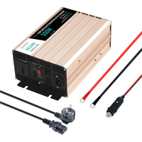 1 x RAW Customer Returns 500W pure sine wave voltage converter, car inverter with UPS function, voltage converter 12v 230v with AC input, AC socket and USB port, compatible with camping, motorhome, tablet, more - RRP €50.41