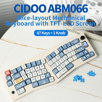 1 x RAW Customer Returns EPOMAKER CIDOO ABM066 Alice Mechanical Keyboard Bluetooth 2.4Ghz wireless Type-C and Compatible with Via and Hot-Swap, with Screen, Knob, NKRO, RGB Backlight, PBT Keys, for Win Mac Office White  - RRP €109.99