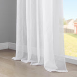 1 x RAW Customer Returns Topfinel voile curtains with ruffle tape in linen look transparent for living room bedroom window plain white set of 2 140 x 245 cm W x H  - RRP €15.72