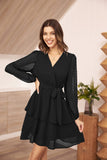 1 x RAW Customer Returns GRACE KARIN women s long-sleeved summer dress mini dress V-neck casual, color black, size L - RRP €49.89