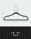 1 x RAW Customer Returns SONGMICS velvet clothes hangers, set of 30, hangers, non-slip, with notches in the shoulder area, bar for trousers, 360 rotating hook, space saving, 0.6 cm thick, 43 cm wide, black CRF029B03 - RRP €16.99